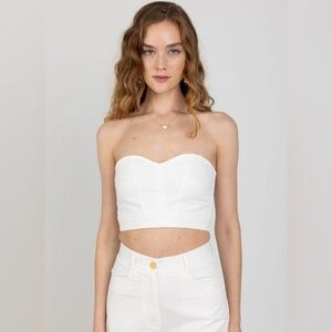 NWT Forte Forte- Cotton Canvas Couture Bustier in Color Agave (Tan). Size US 4